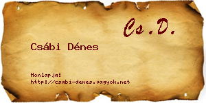 Csábi Dénes névjegykártya