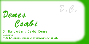 denes csabi business card